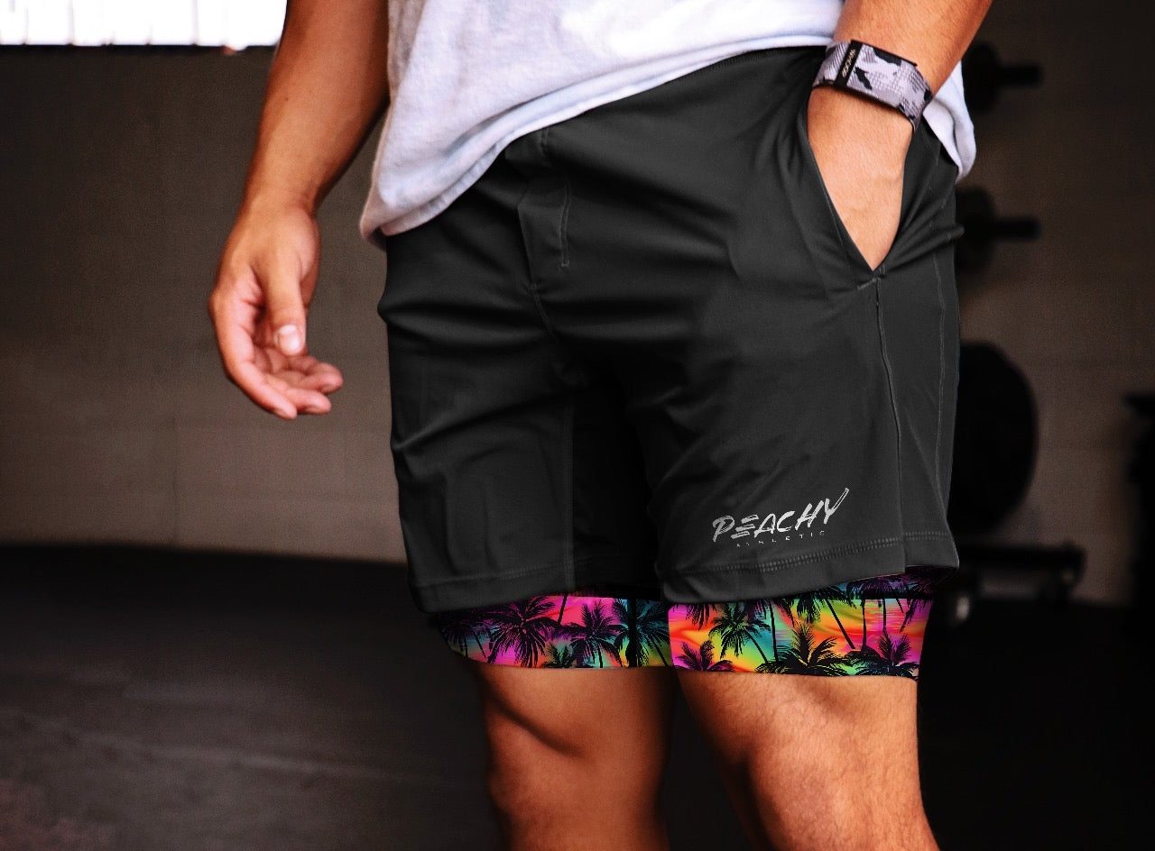Kinesis Compression Liner Shorts - Paradise Palms