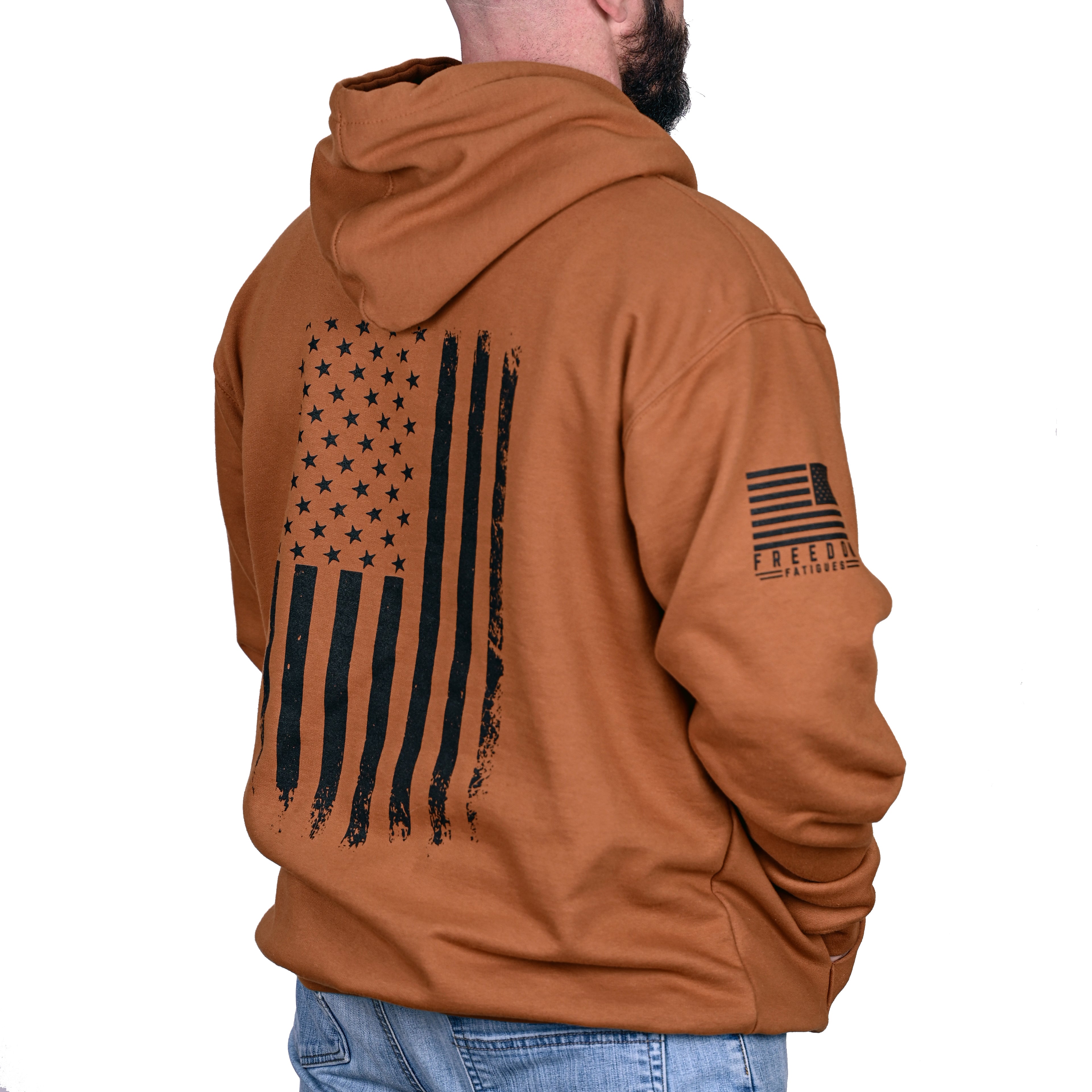 Men's Heavyweight Oversized American Flag Patriotic Hoodie