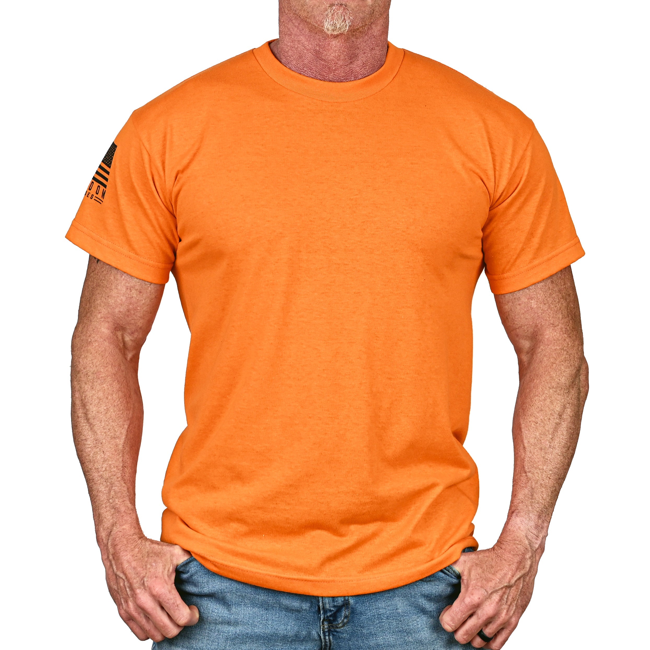Men's Basic Hi-Vis Orange Patriotic Work Shirt