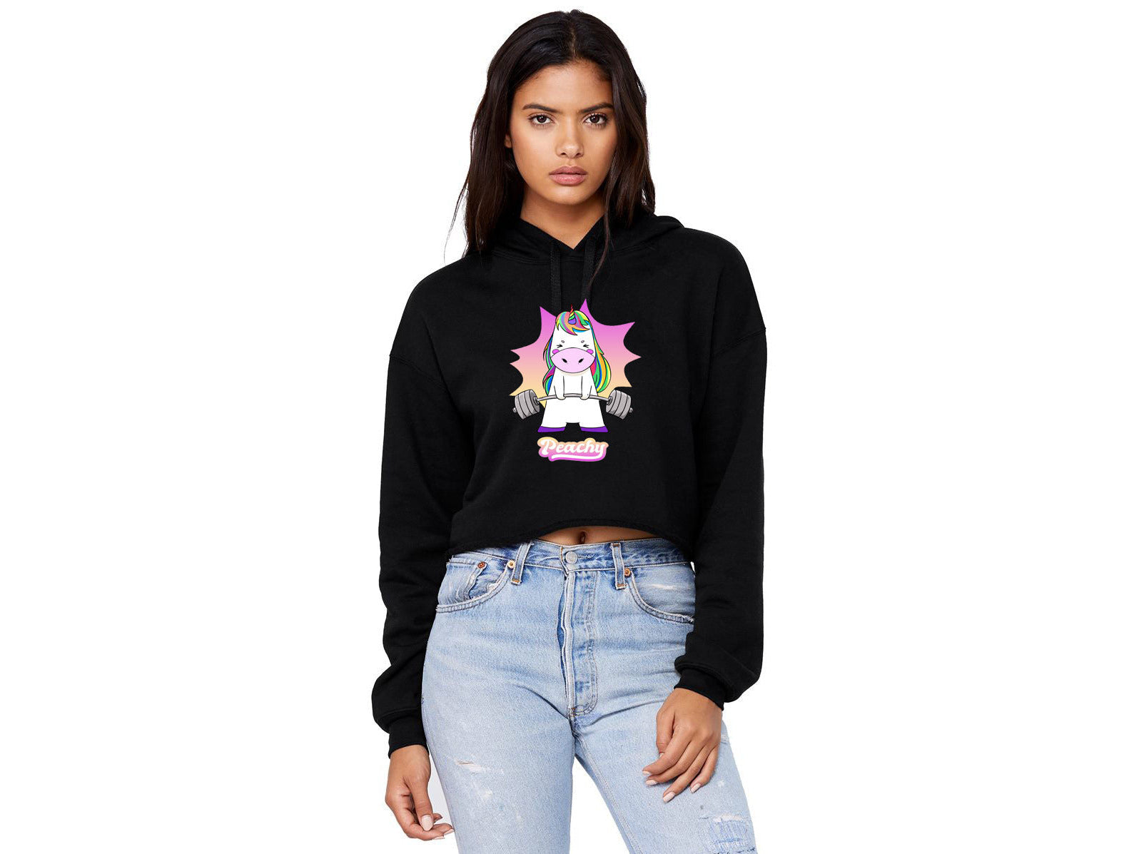 Unicorn Strong Cloud Soft Cropped Hoodie