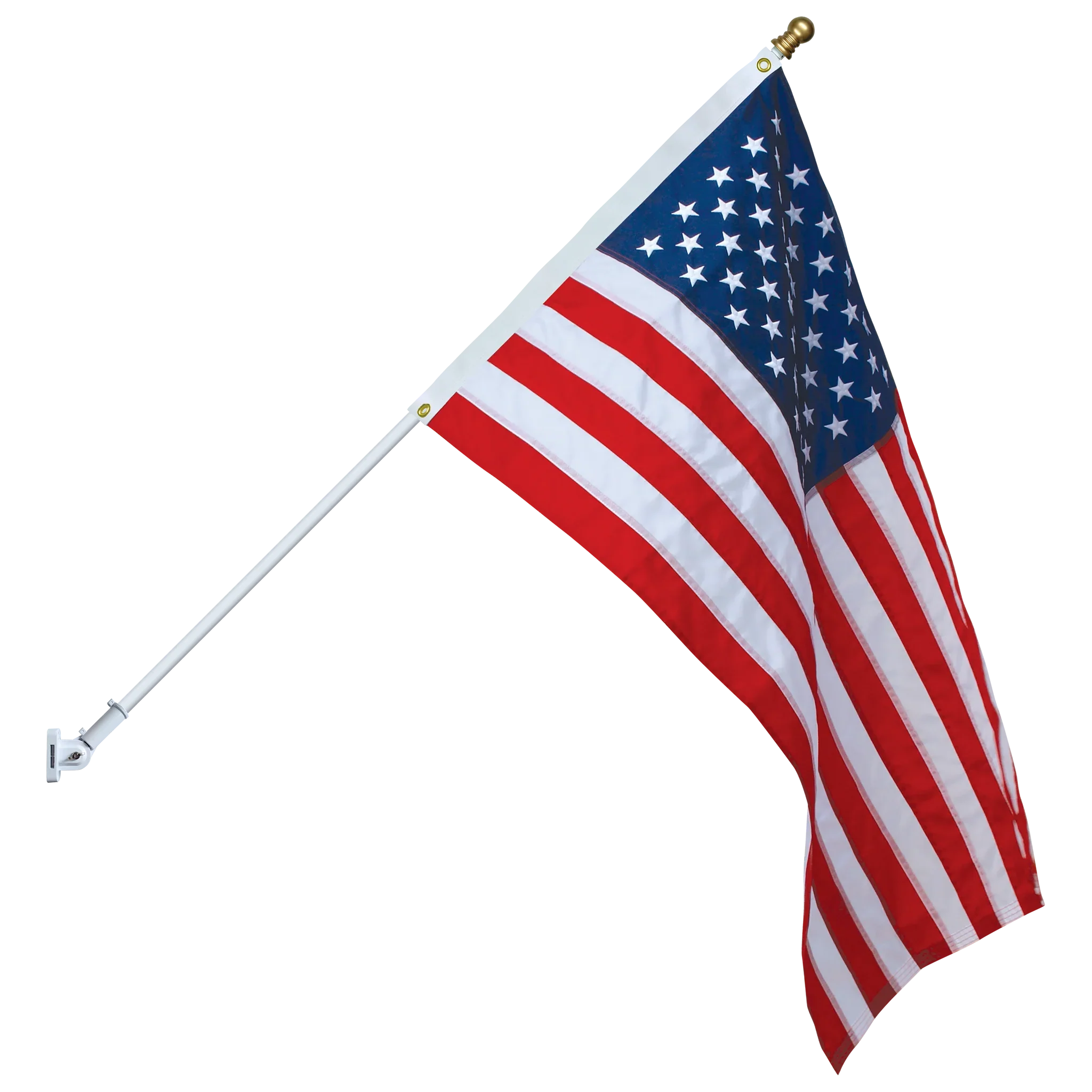 Non Tangle Flagpole Kit w/ Flag, Adjustable Bracket & Aluminum Pole