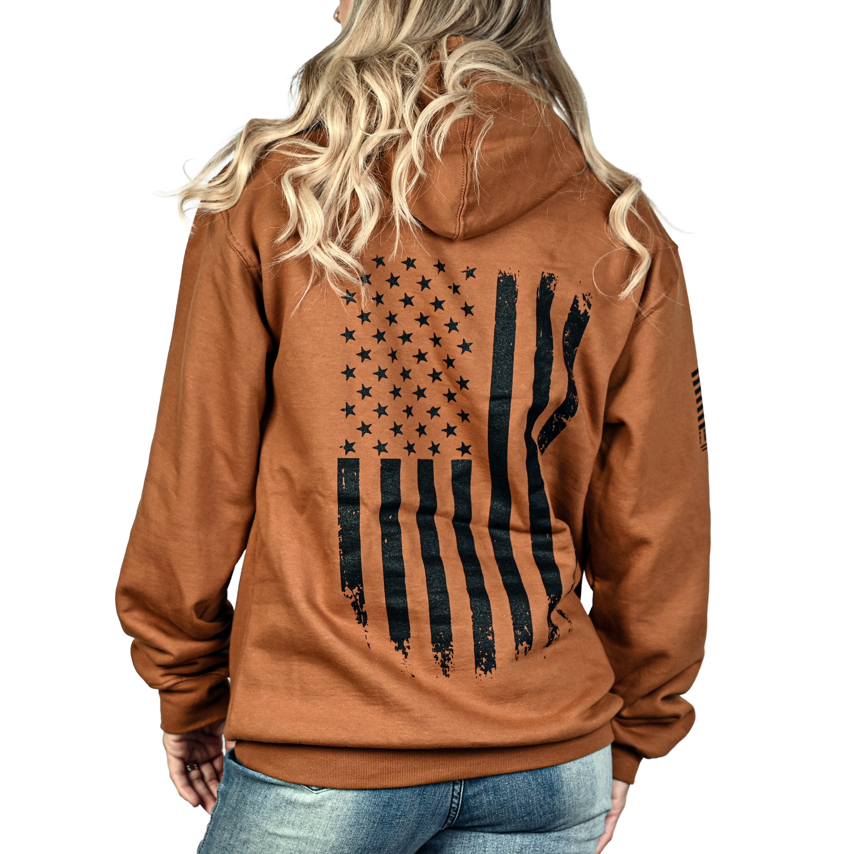Women's Heavyweight Oversized American Flag Patriotic Hoodie